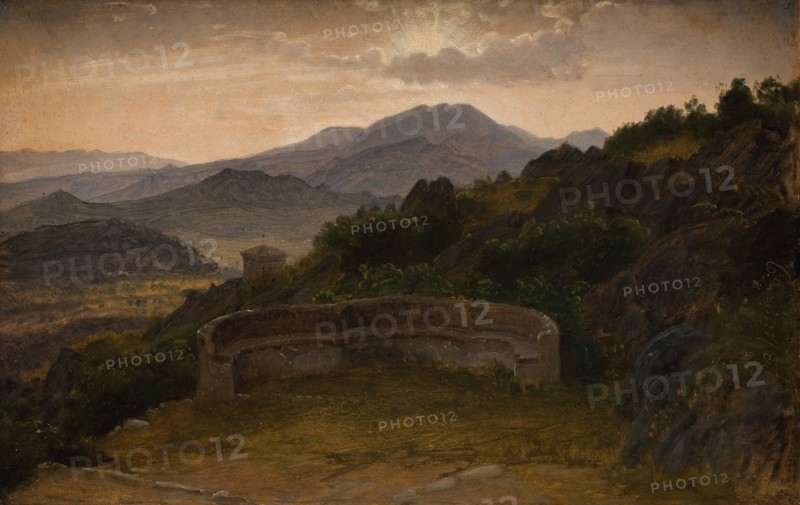 Landscape near Subiaco. Sunset, 1869. Creator: Peter Christian Thamsen Skovgaard.