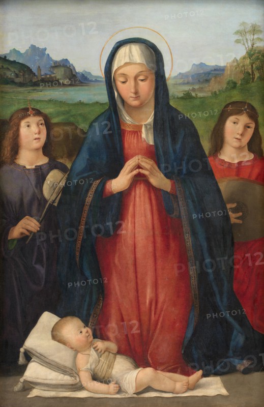 The Christ Child Worshipped by Mary, 1480-1524. Creator: Antonio Solario.