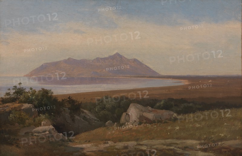 Monte Circeo Seen from the District of Terracina, 1830-1839. Creator: Jorgen Sonne.