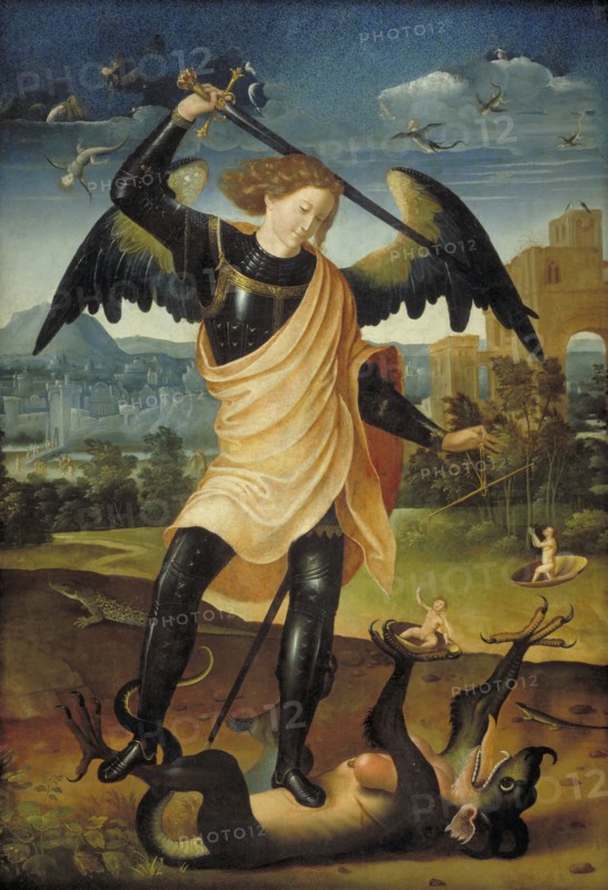 The Archangel Michael with the Dragon, 1498-1501. Creator: Unknown.