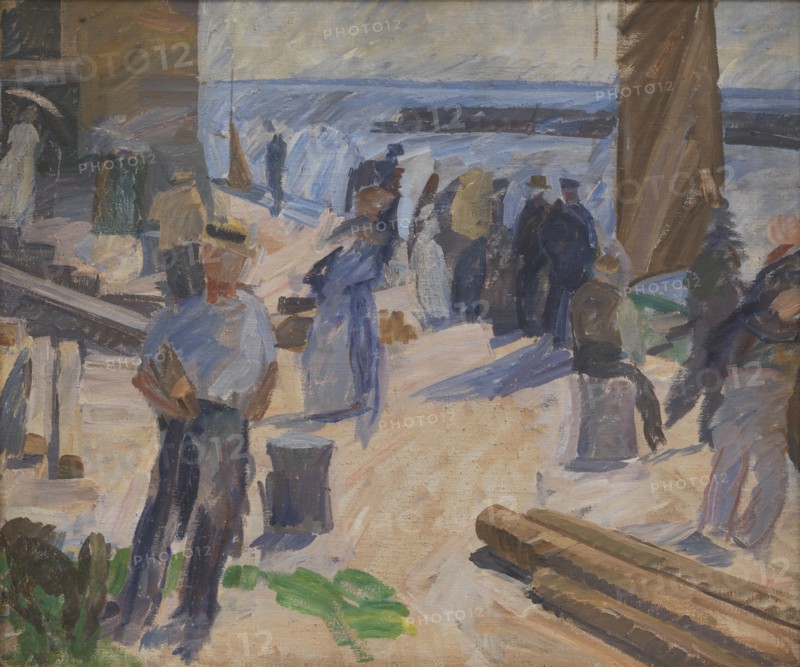 The Mail Boat Arriving, Christianso, 1920. Creator: Edvard Weie.