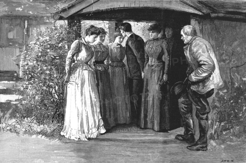'"Tess of the D'Urbervilles", By Thomas Hardy; "As he passed them he kissed them in succes...', 1891 Creator: Hubert von Herkomer.