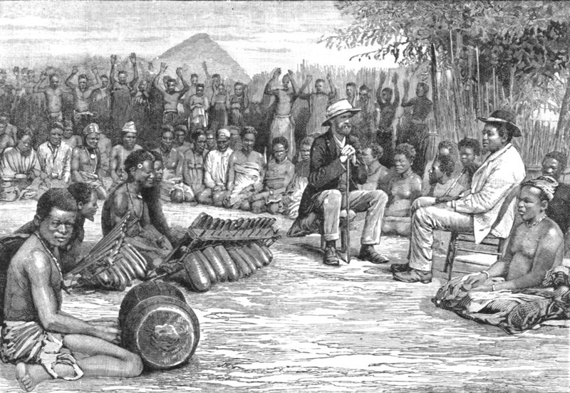 'The Palaver between Lewanika and Mr. F.E. Lochner; acting on behalf of The British South...', 1891. Creator: Unknown.