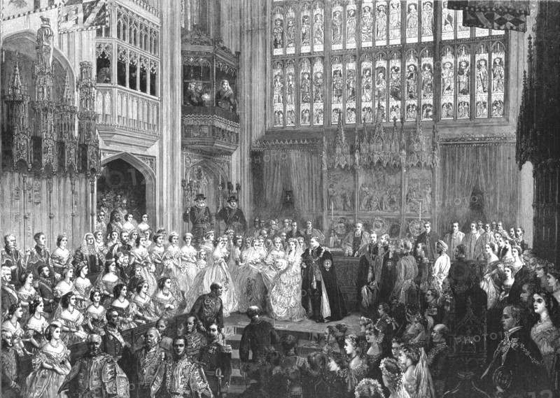 'The Marriage of T.R.H. The Prince of Wales and The Princess Alexandra of Denmark in St....', 1891. Creator: George Housman Thomas.