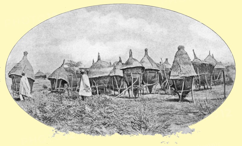 ''Greniers a mil au Mossi; L'Ouest Africain', 1914. Creator: Unknown.