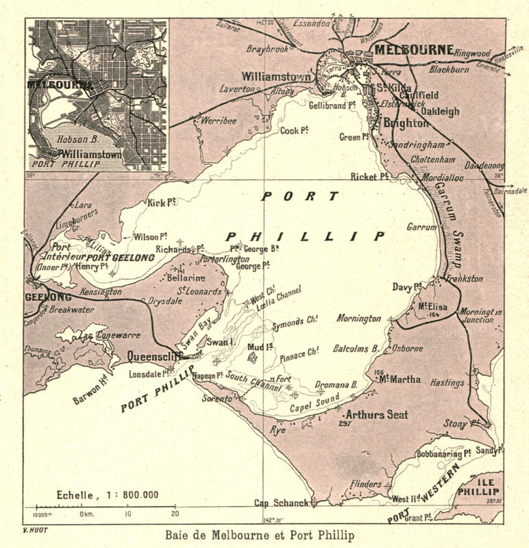 ''Baie de Melbourne et Port Phillip; Les Terres Du Pacifique', 1914. Creator: Unknown.