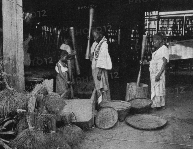 ''La preparation du riz aux Philippines; Les Terres Du Pacifique', 1914. Creator: Unknown.