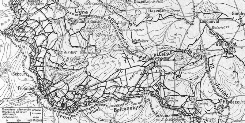 'La Guerre 20-26 juillet 1916; cartes des ouvrages allemands d'Ovillers a Hardecourt, 1916. Creator: Unknown.