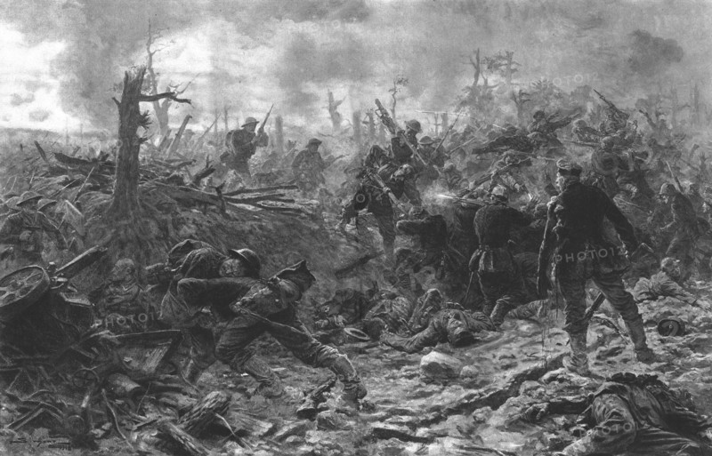'Nos allies a l'assaut: les corps a corps du "Devils Wood"', 1916. Creator: Unknown.