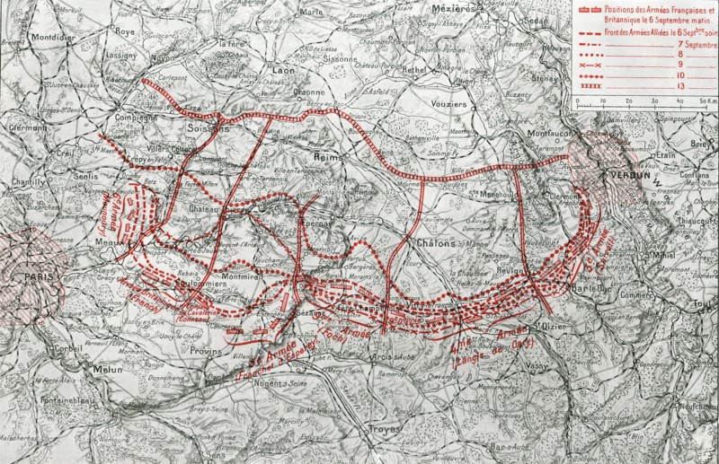 ''La Bataille de la Marne; Le mouvement de la bataille du 6 au 13 septembre', 1914. Creator: Unknown.
