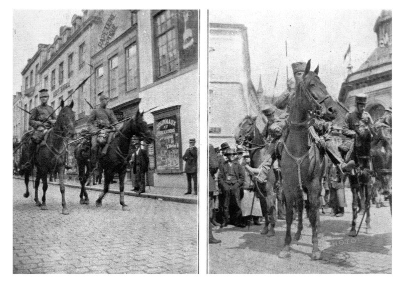 'Le 4 aout, les avant-gardes de cavalerie allemandes entrent a Spa', 1914. Creator: Unknown.