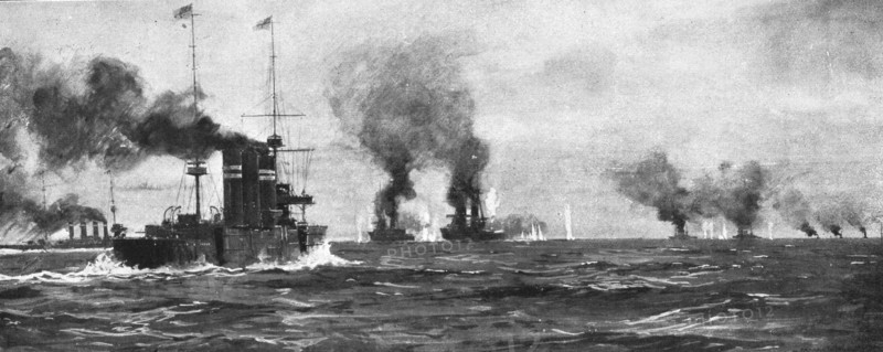 'La Victoire Britannique des Iles Falkland; Le combat', 1914. Creator: Unknown.