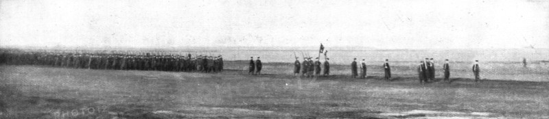 'Le Drapeau des Fusiliers Marins; Le defile de la brigade', 1915. Creator: Unknown.