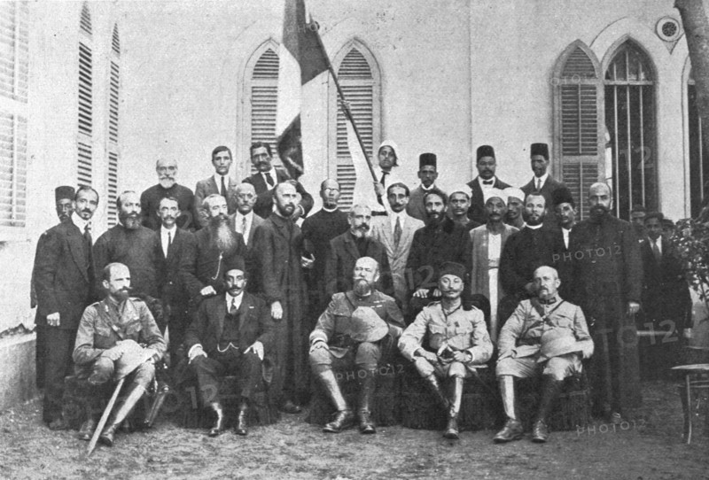 'La mission militaire francaise, ayant pour chef le lieutenant-colonel Bremond, visite...', 1916. Creator: Melik.
