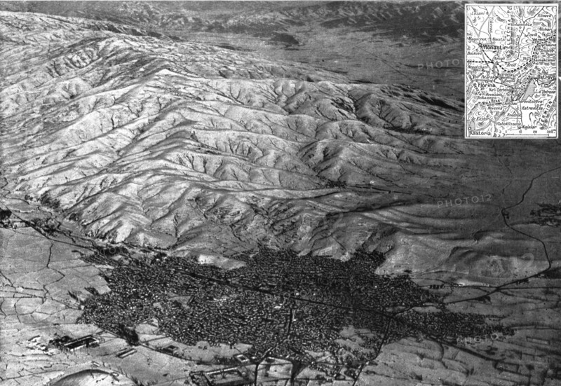 'Monastir; du lac d'Ostrovo a Monastir: vue prise en areoplane de la premiere ville serbe..., 1916. Creator: Unknown.