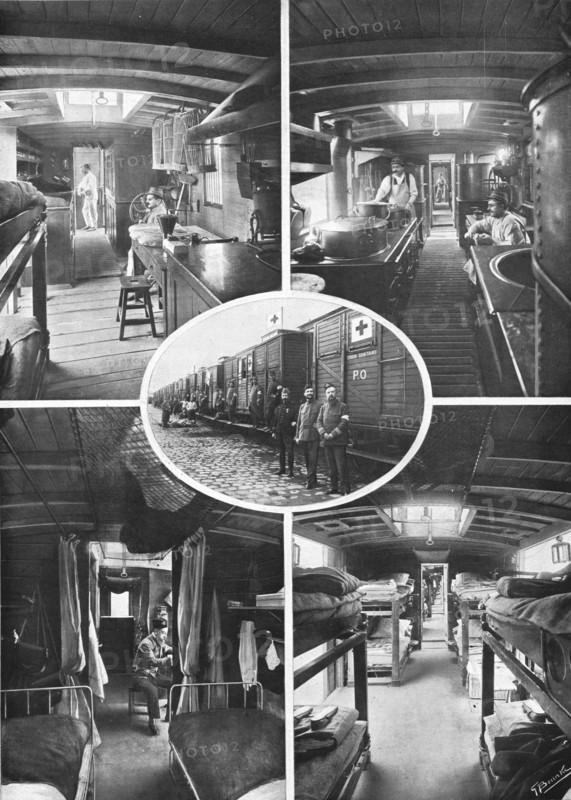 ''Les Trains Sanitaires; Comment sont Ramenes a l'interieur nos Grands Blesses', 1914. Creator: Unknown.