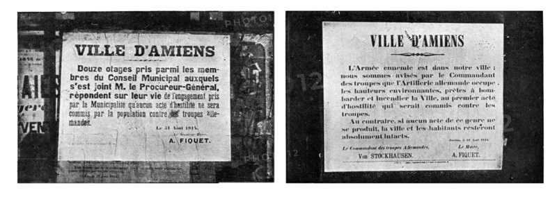 'Le Nord de la France Envahi; L'ennemi choisit immediatement douze otages', 1914. Creator: Unknown.