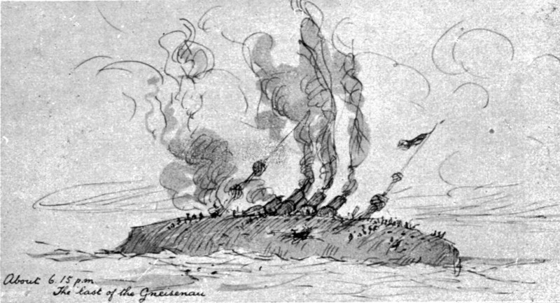 ''La Victoire Britannique des Iles Falkland; Le "Gneisenau" coule vers six heures', 1914. Creator: Unknown.