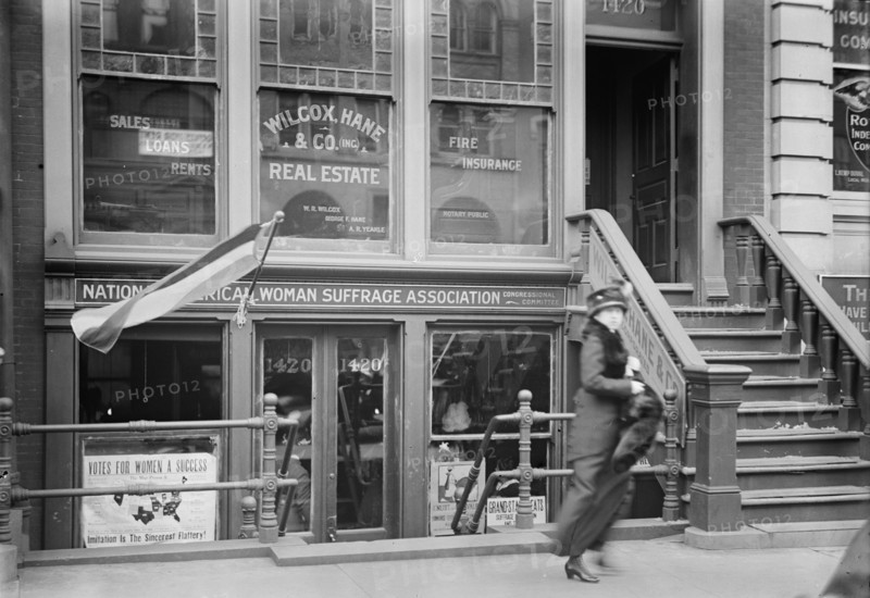 Woman Suffrage - Headquarters, National American Woman Suffrage Association, 1913. Creator: Harris & Ewing.