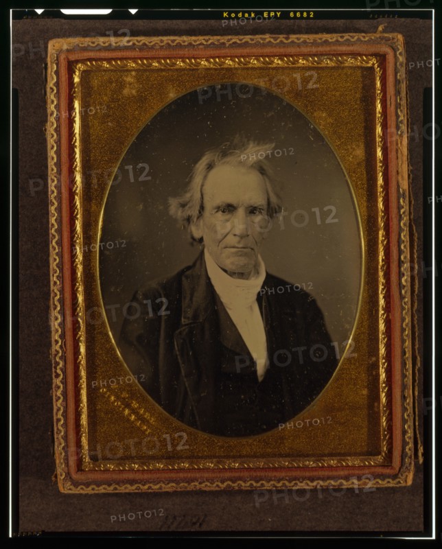 Unidentified man, head-and-shoulders portrait, facing front, between 1847 and 1860. Creator: James Presley Ball.