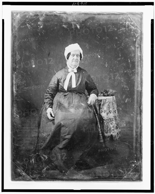 Unidentified woman, about 60 years of age, full-length portrait, facing..., between 1844 and 1860. Creator: Mathew Brady.