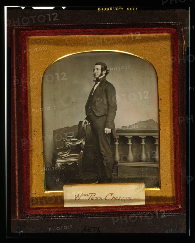 William Penn Cresson, full-length portrait, standing, facing left..., between 1847 and 1850. Creator: John Jabez Edwin Mayall.