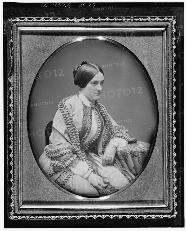 Ann Minerva "Nannie" Rodgers Macomb, three-quarter length portrait..., ca. 1850. Creator: Unknown.