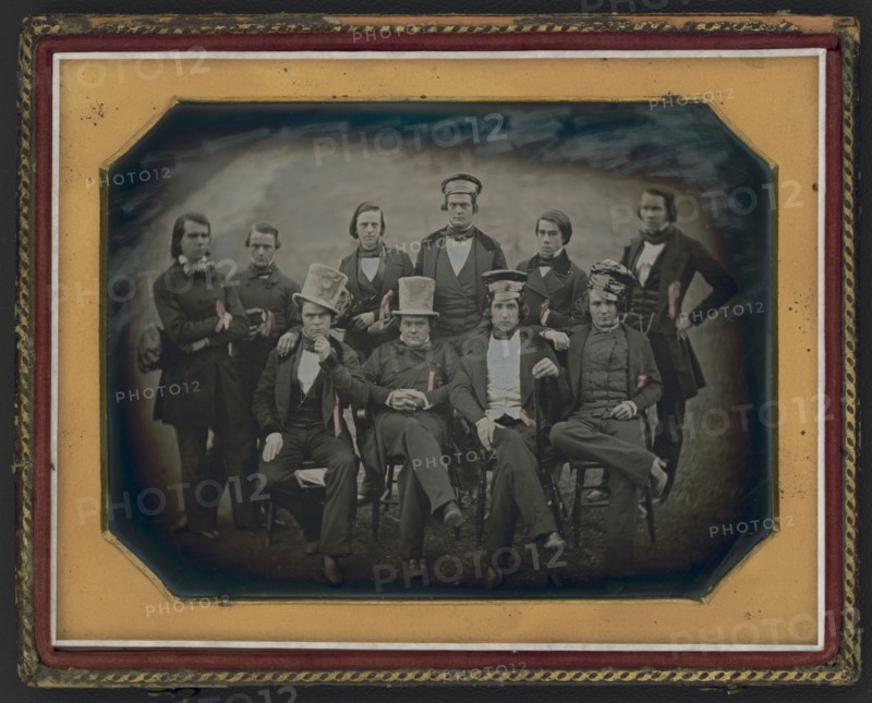 Group portrait of students, probably members of The Ranters, at Bethany College..., 1850-1851. Creator: Unknown.