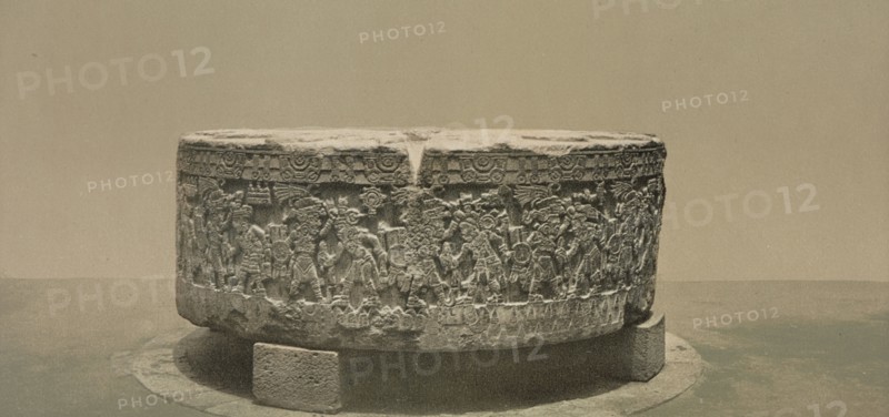 Aztec sacrificial stone, City of Mexico, between 1884 and 1900. Creator: William H. Jackson.