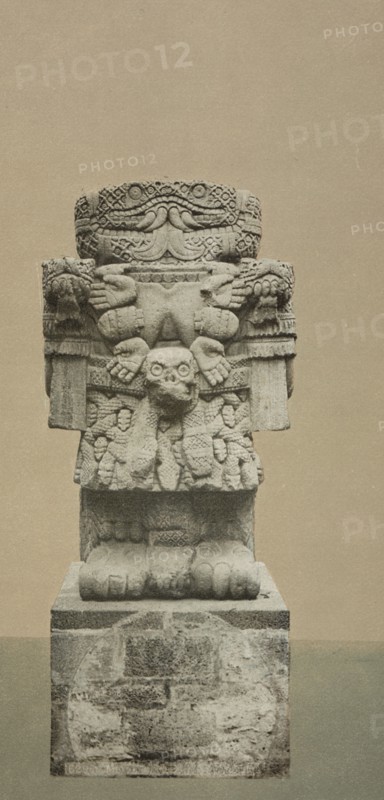 Mexico, Aztec idol, Teoyaomiqui [Coatlicue (statue)], between 1884 and 1900. Creator: William H. Jackson.