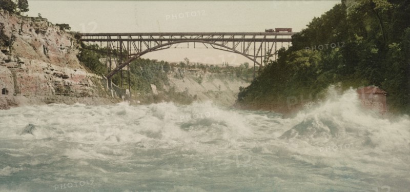 Niagara, river and cantilever bridge, ca 1900. Creator: Unknown.