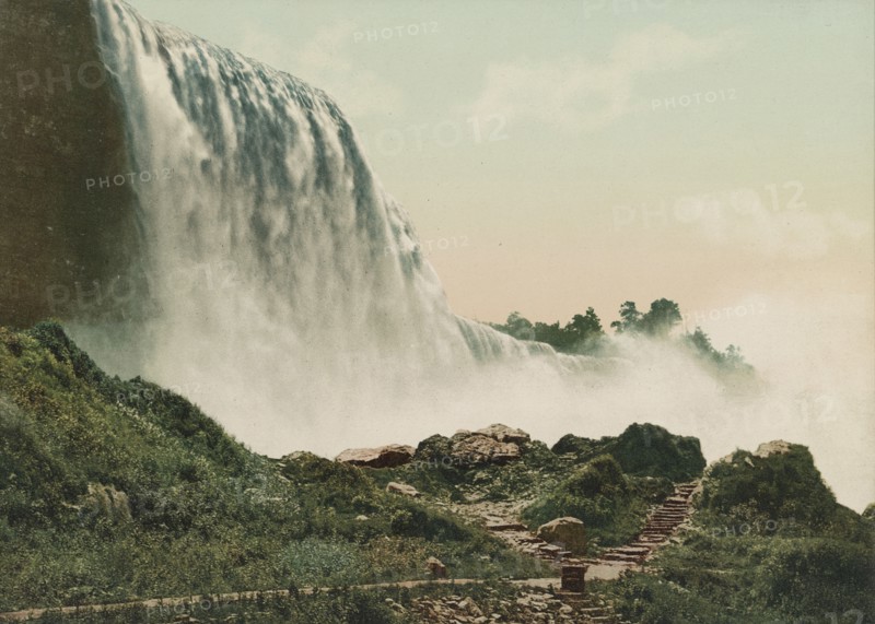 Niagara, American Fall from foot of incline, c1898. Creator: Unknown.