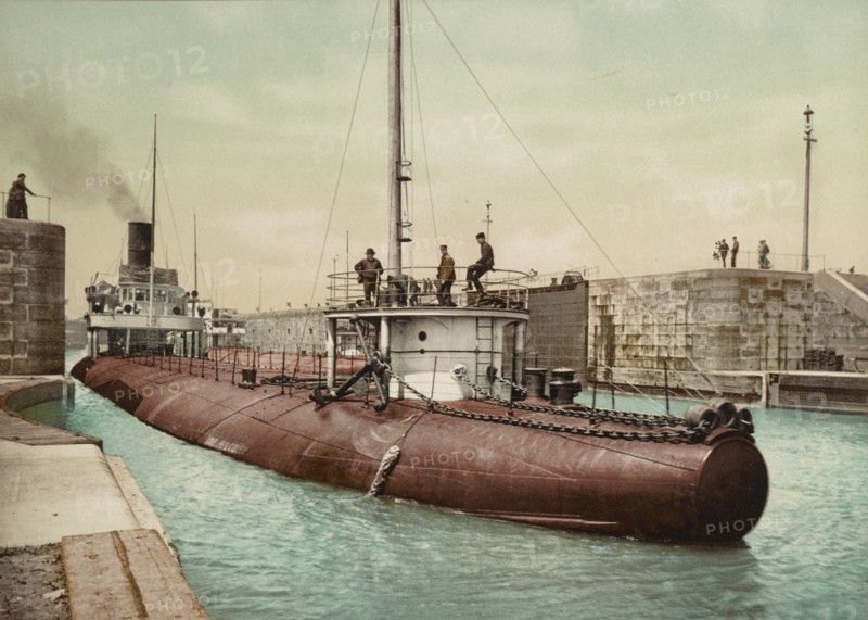 Whaleback leaving Poe Lock, Sault Ste. Marie, Michigan, c1899. Creator: Unknown.