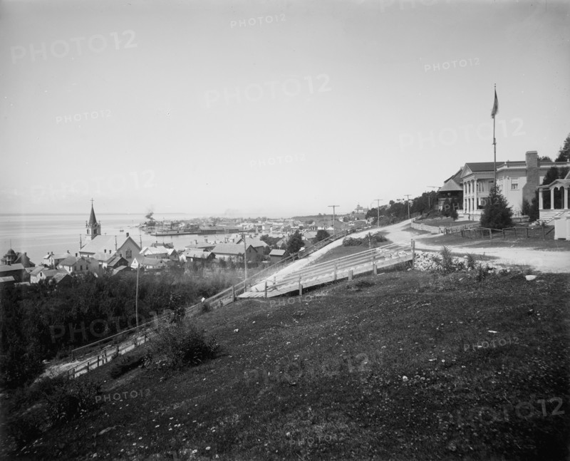 Town from the east end, Mackinac Island, The, between 1880 and 1899. Creator: Unknown.