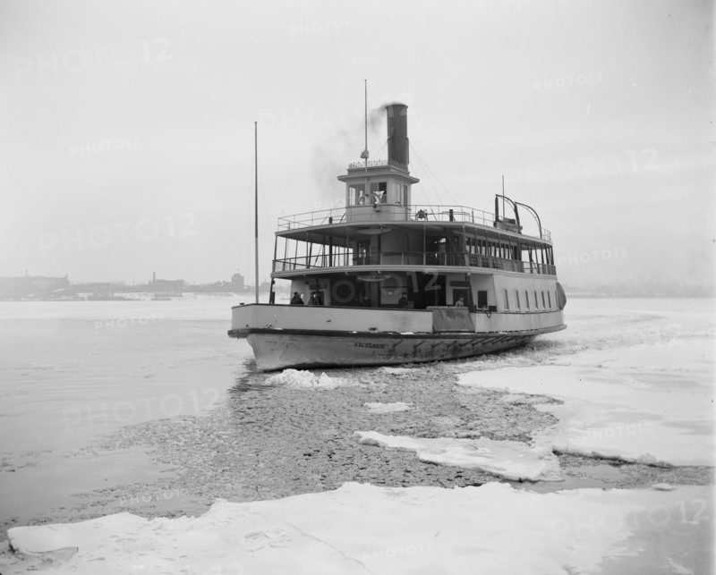 Detroit River ferry boat in ice, between 1880 and 1901. Creator: Unknown.
