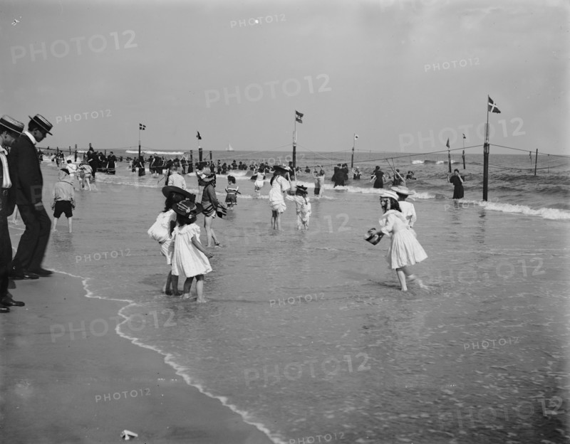 On the beach at Rockaway, N.Y., between 1900 and 1906. Creator: Unknown.
