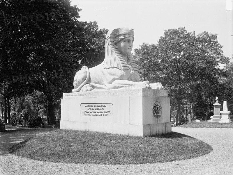 Mt. Auburn Cemetery, Cambridge, Milmore's Sphinx, between 1900 and 1906. Creator: Unknown.