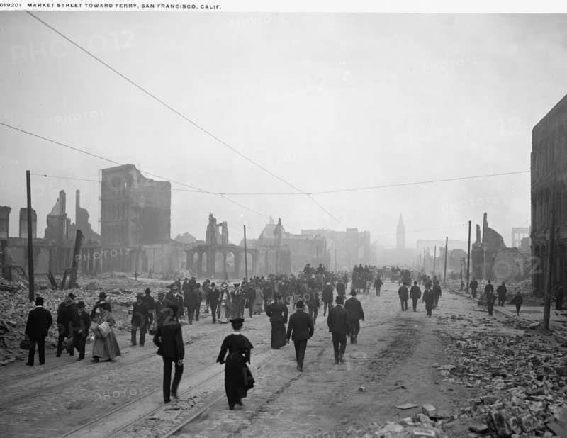 Market Street toward ferry, San Francisco, Calif., (1906?). Creator: Unknown.