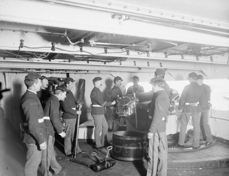 U.S.S. Massachusetts, 6 inch gun and crew, between 1896 and 1901. Creator: Unknown.