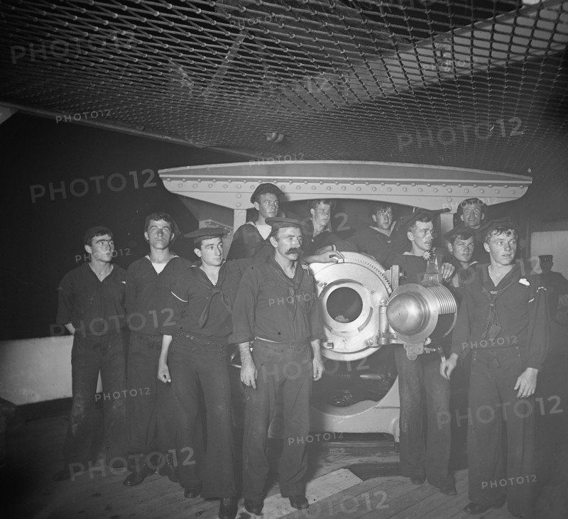 U.S.S. New York, breech of 8 inch gun and crew, (1899?). Creator: Unknown.