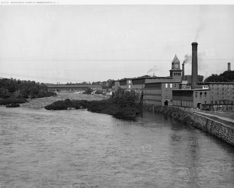 Merrimack River at Manchester, N.H., between 1900 and 1920. Creator: Unknown.