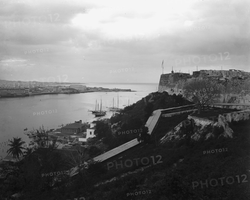 Cabanas, La Punta, and mouth of harbor, Havana, between 1880 and 1901. Creator: Unknown.