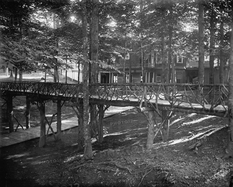 Rustic bridge, Chautauqua, c1898. Creator: Unknown.