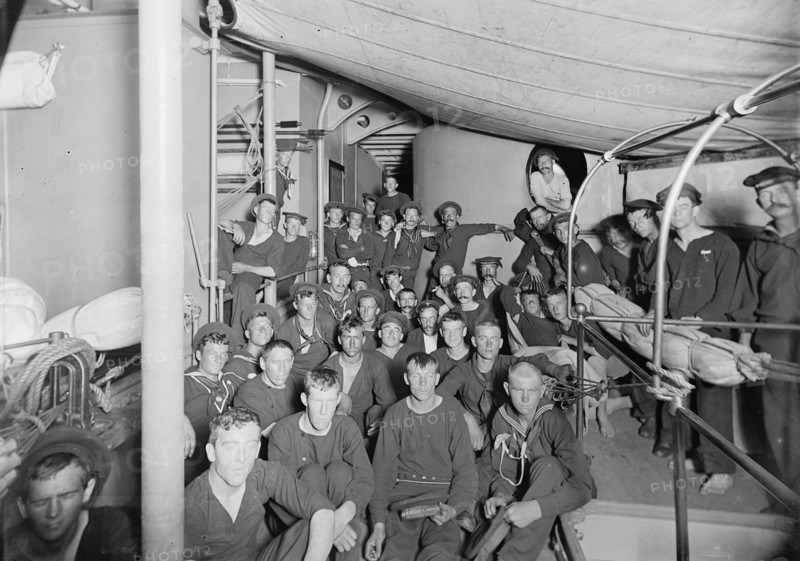U.S.S. Massachusetts, ready to turn in, between 1896 and 1901. Creator: William S. Davis.
