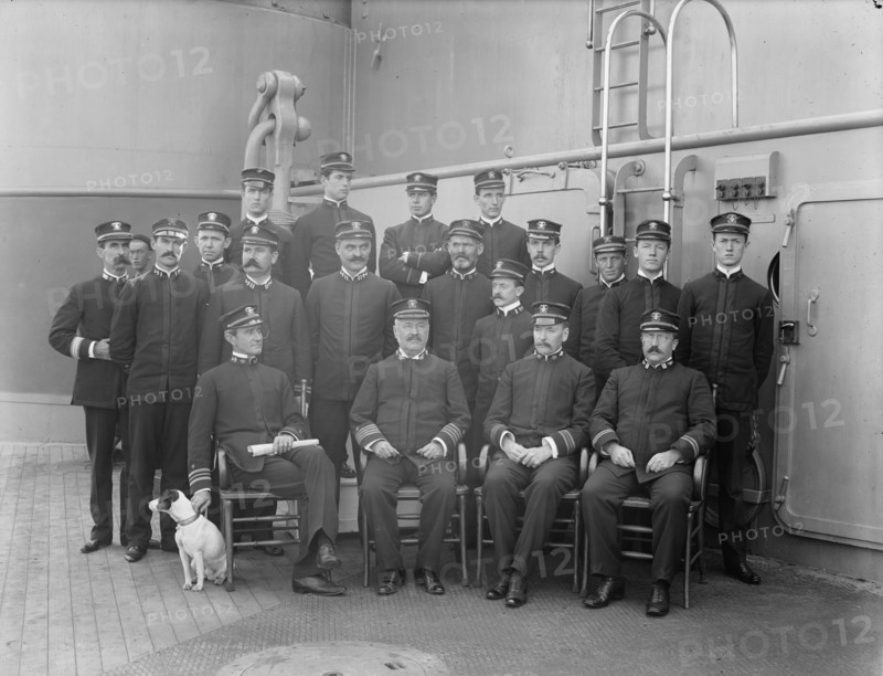 U.S.S. Iowa, Capt. Terry and officers, 1898. Creator: William H. Jackson.