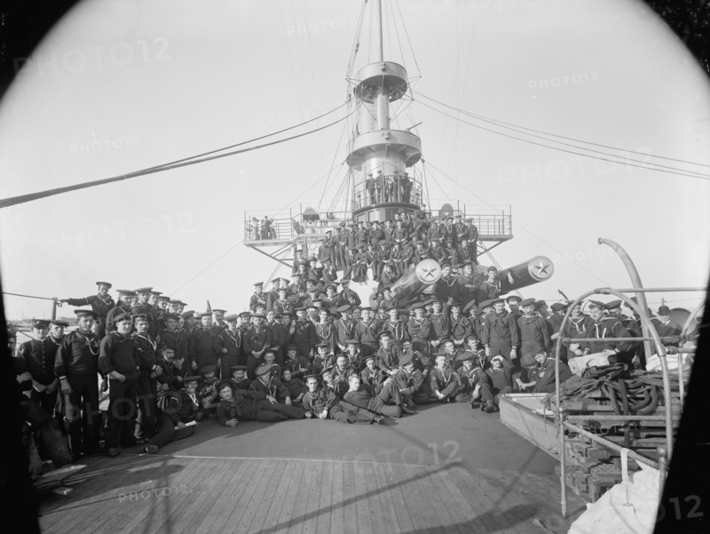 U.S.S. Iowa, ship's company, (1898?). Creator: William H. Jackson.