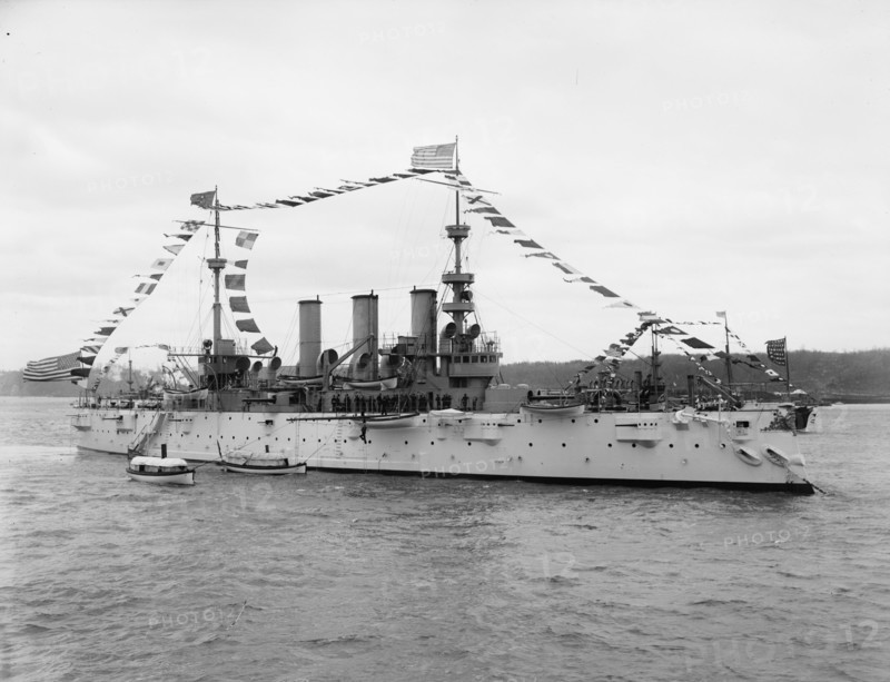 U.S.S. New York, 1899 Apr 27. Creator: William H. Jackson.