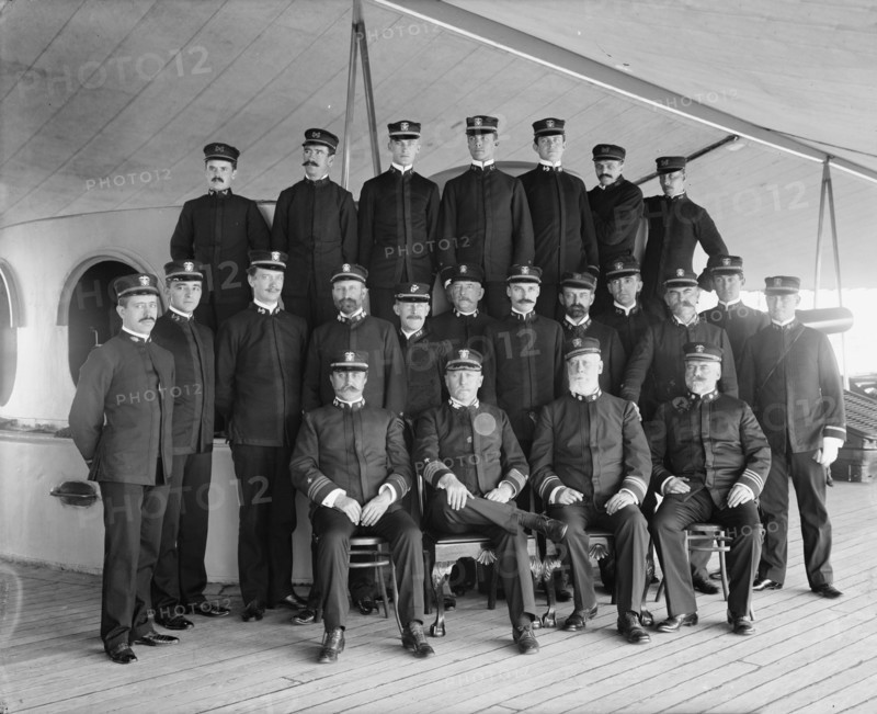 U.S.S. New York, Capt. Chadwick and officers, between 1893 and 1901. Creator: William H. Jackson.