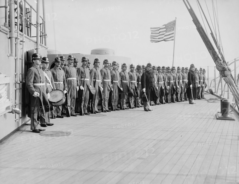 U.S.S. New York, marine guard, between 1893 and 1901. Creator: William H. Jackson.