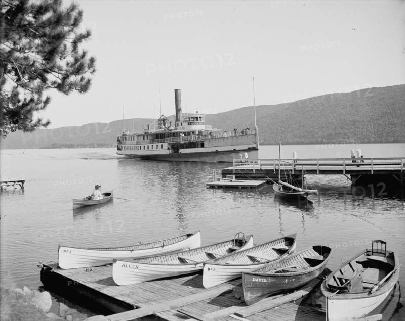 Boat house at Roger's Slide, Lake George, N.Y., between 1900 and 1910. Creator: William H. Jackson.